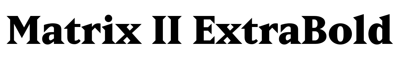 Matrix II ExtraBold